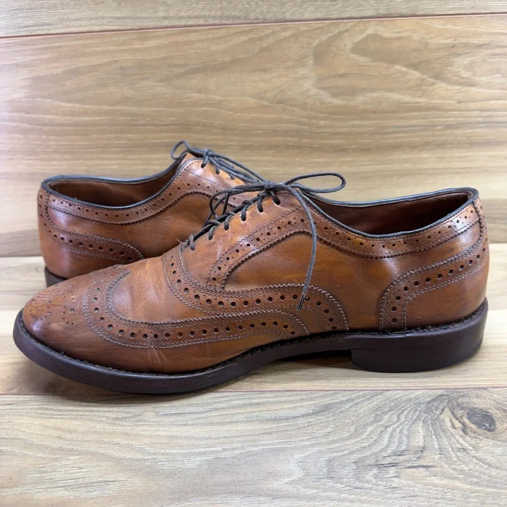 Allen Edmonds Mcallister Walnut Oxfords Mens 9 EEE Walnut Wingtip Brogue Formal